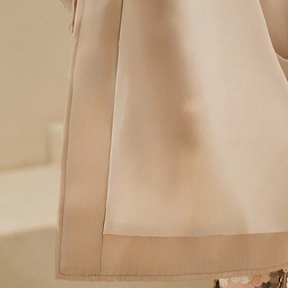 Apricot Elegant Women's Gradient Sequin Jacket - Picture 7 of 7